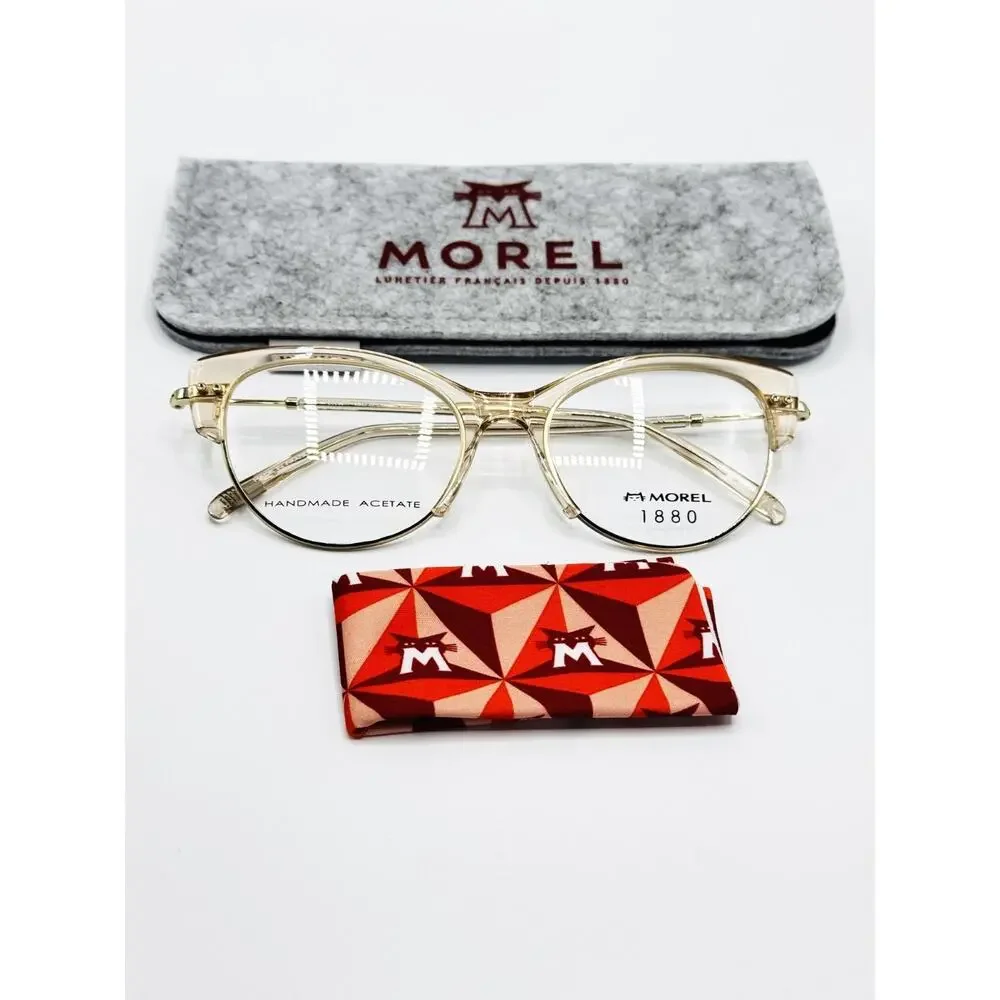 Morel 1880 Eyeglasses Frame Valere 60098M-PD12 Crystal Pink Cat Eye 52-19-145